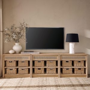 Консоль из сосны с ротангом "Умео"