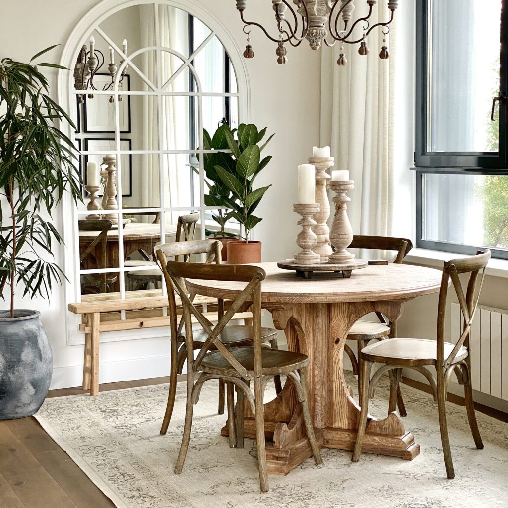 Обеденный стол из дуба круглый 1200