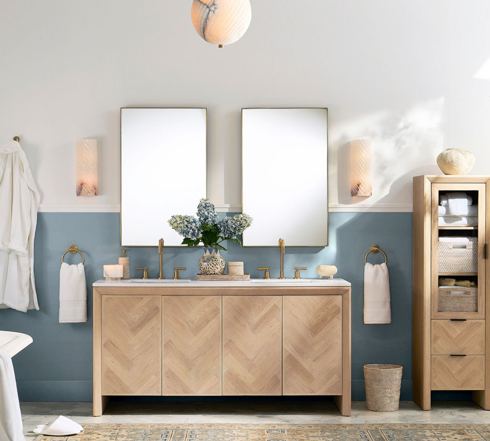 Консоль из ясеня со столешницей из камня