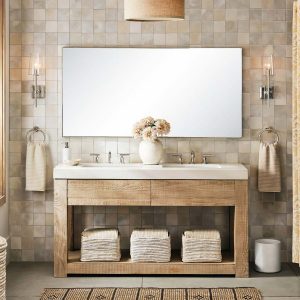 Тумба под раковину - отделка беленый дуб